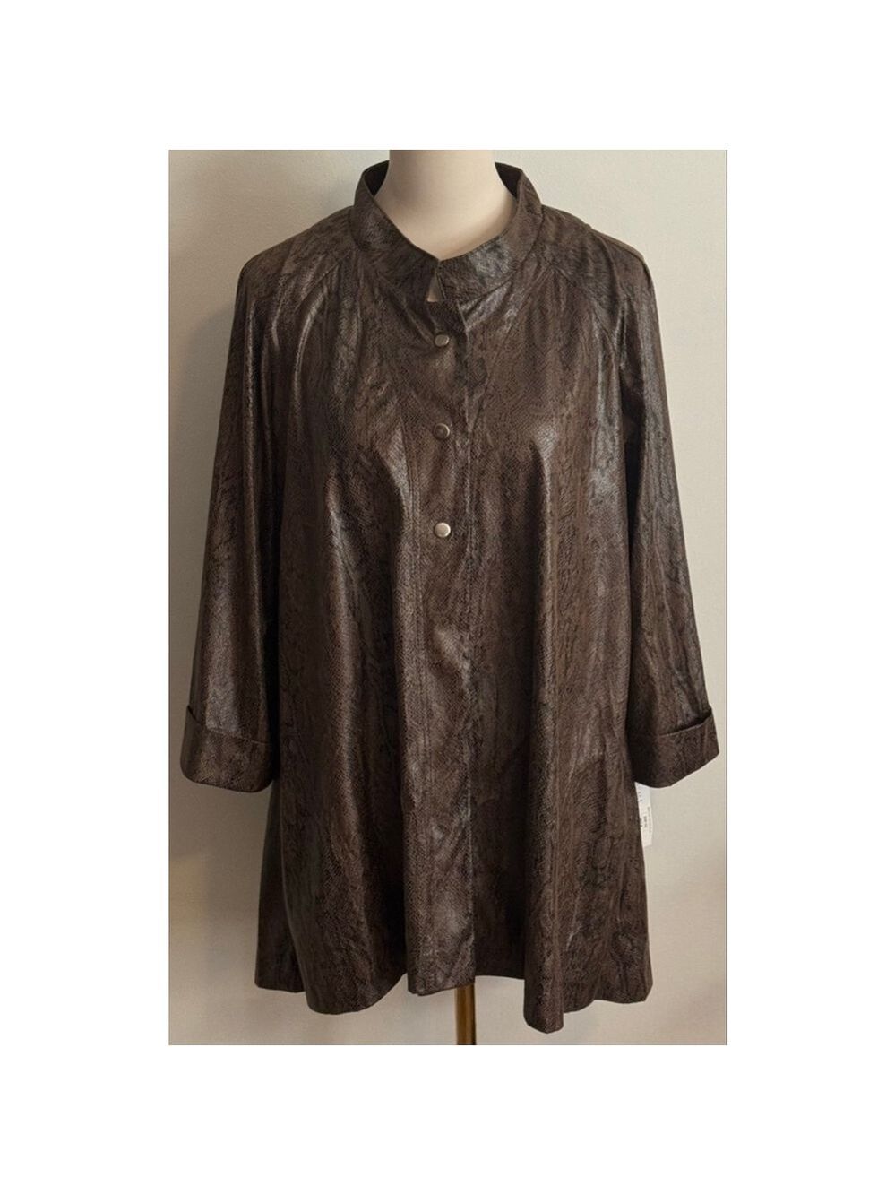 Women's BOHO CHIC Brown Snake Print Jacket XL